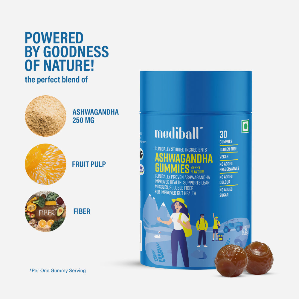 Mediball Ashwagandha Gummies | No Added Sugar