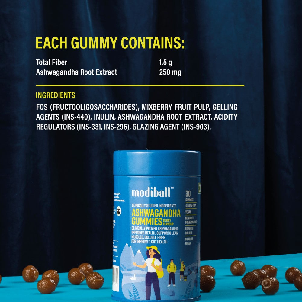 Mediball Ashwagandha Gummies | No Added Sugar